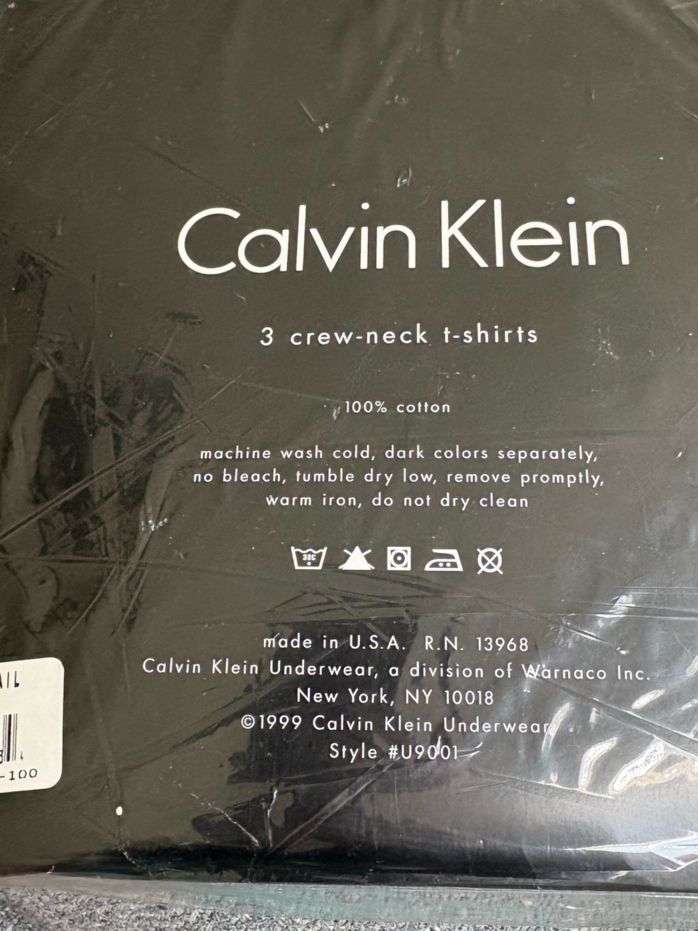 Vintage Calvin Klein White Tee Set Made inUSA Single Stitch Deadstock Size L NWT - Picture 2 of 5